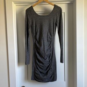 Express Gray Long Sleeve Sweater Dress